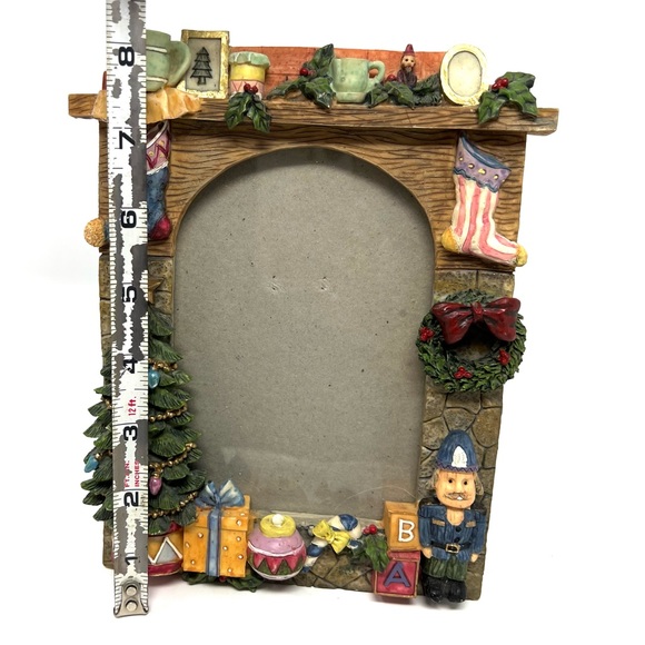 Primitive Christmas Picture Frame Style Vertical  Fireplace Country Family Frame - Picture 3 of 9